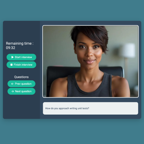 Screenshot of the ScreenJob user interface showing the video interview process