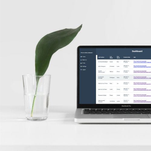 Screenshot of the ScreenJob user interface showing the simplicity of the dashboard